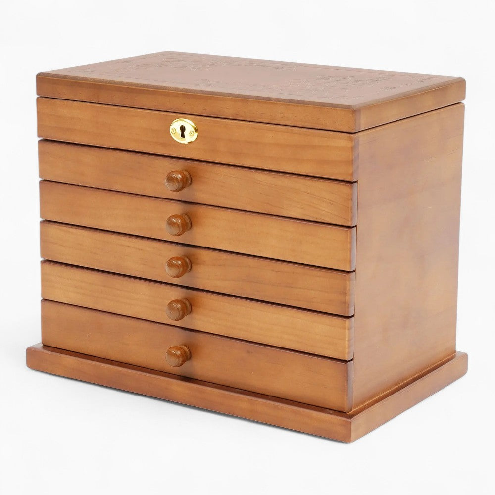 Boîte À Bijoux En Bois 6 Tiroirs