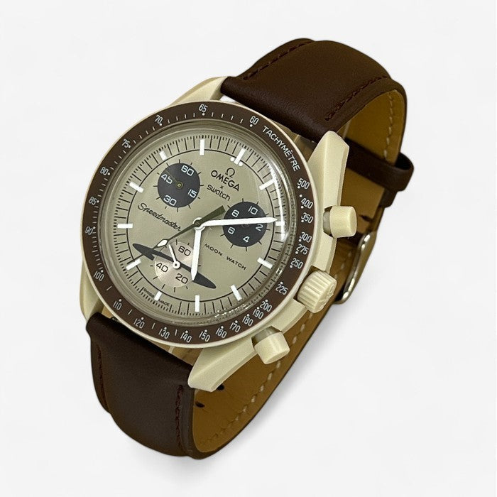 Bracelet MoonSwatch en Cuir Véritable Uni
