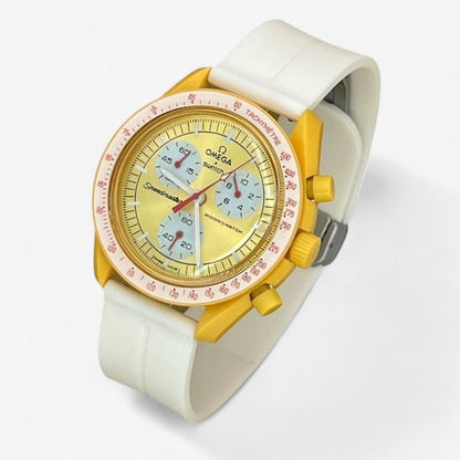 Bracelet MoonSwatch en Caoutchouc Rainuré à Clips