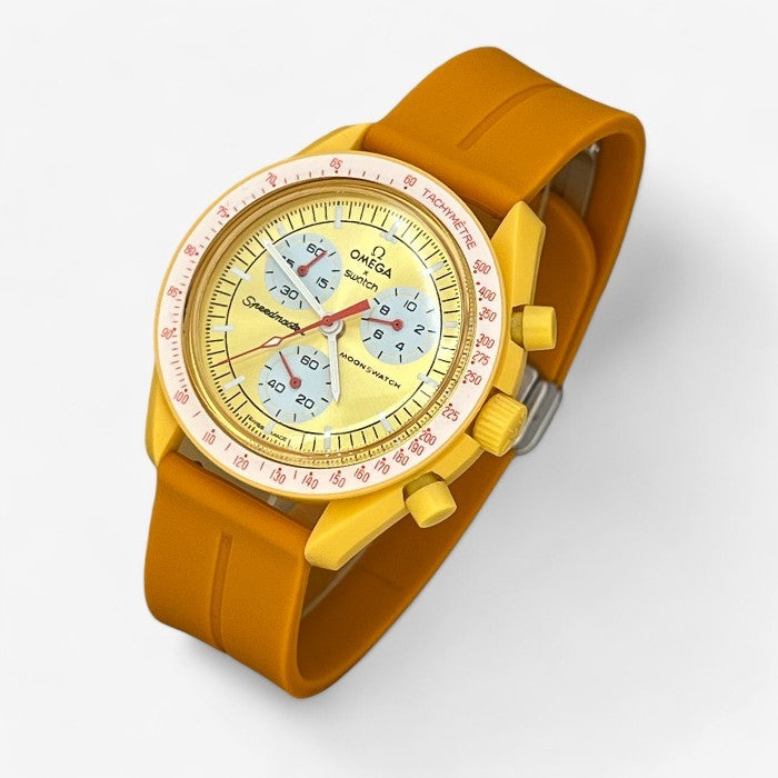 Bracelet MoonSwatch en Caoutchouc Rainuré à Clips