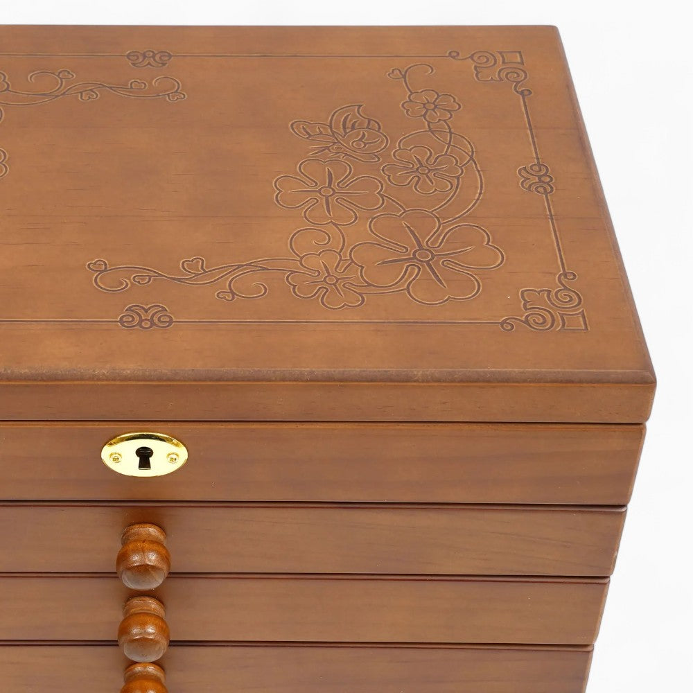 Boîte À Bijoux En Bois 6 Tiroirs