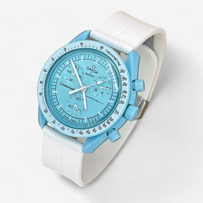 Bracelet MoonSwatch en Caoutchouc Rainuré à Clips
