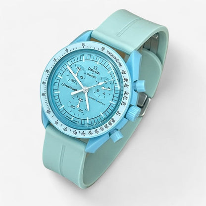 Bracelet MoonSwatch en Caoutchouc Rainuré à Clips