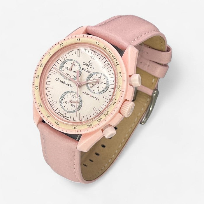 Bracelet MoonSwatch en Cuir Véritable Uni