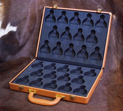 Valise à Montre Cloche en Cuir Caramel