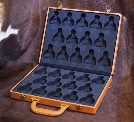 Valise à Montre Cloche en Cuir Caramel