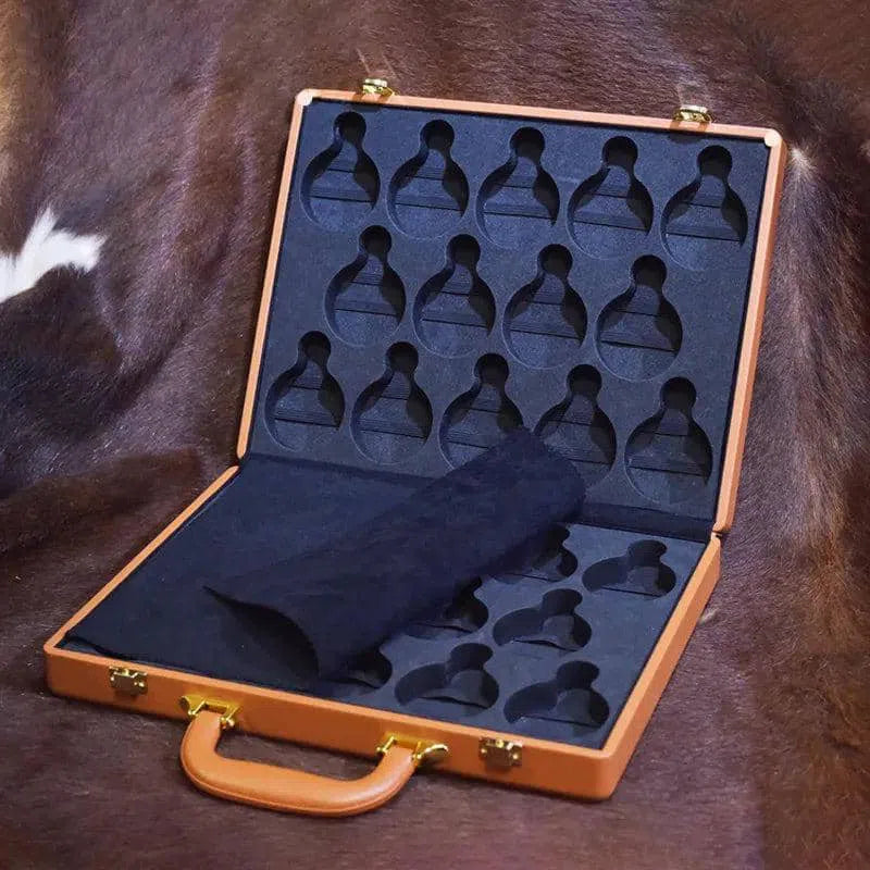 Valise à Montre Cloche en Cuir Caramel
