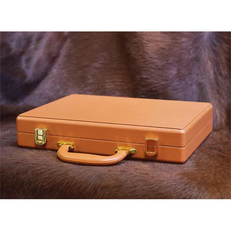 Valise à Montre Cloche en Cuir Caramel