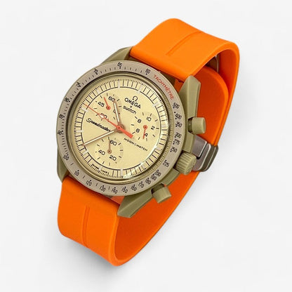 Bracelet MoonSwatch en Caoutchouc Rainuré à Clips
