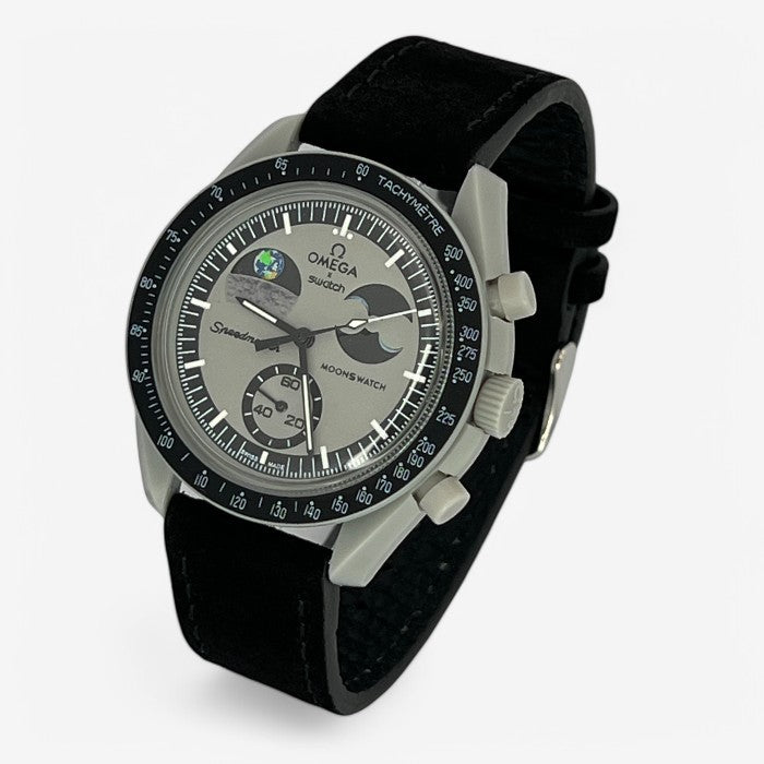 Bracelet MoonSwatch en Cuir Véritable Clair