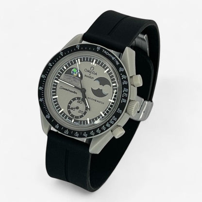 Bracelet MoonSwatch en Caoutchouc Rainuré à Clips