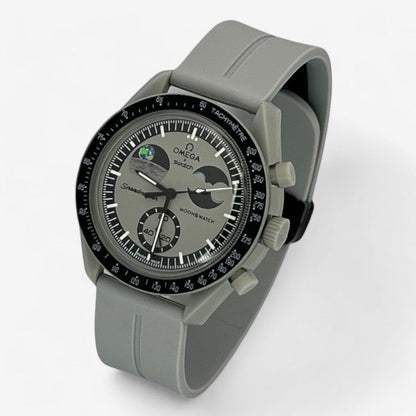 Bracelet MoonSwatch en Caoutchouc Rainuré à Clips