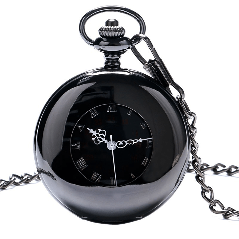 montre à gousset noire