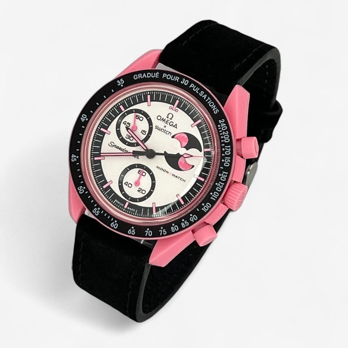 Bracelet MoonSwatch en Cuir Véritable Clair